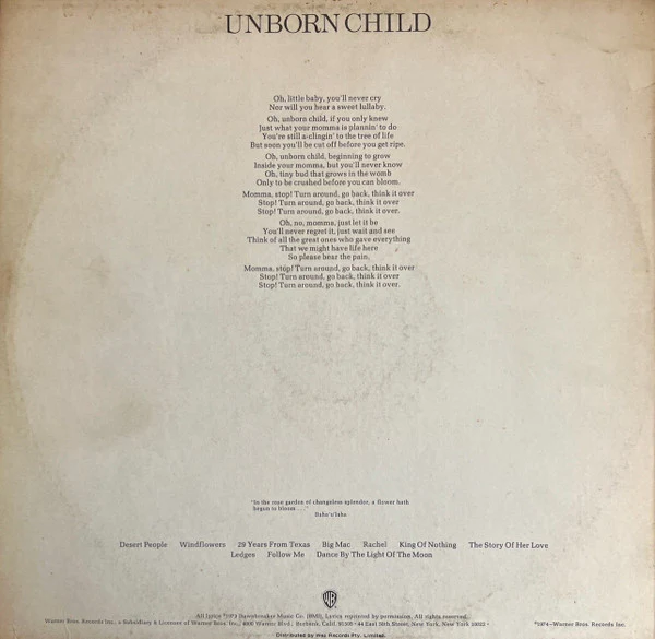 Seals & Crofts – Unborn Child (VG+/VG) – LP, AU 1974 - Image 2