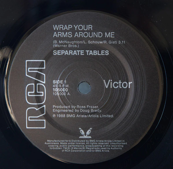 Separate Tables – Wrap Your Arms Around Me (E/VG+) – 7", AU 1988 - Image 3