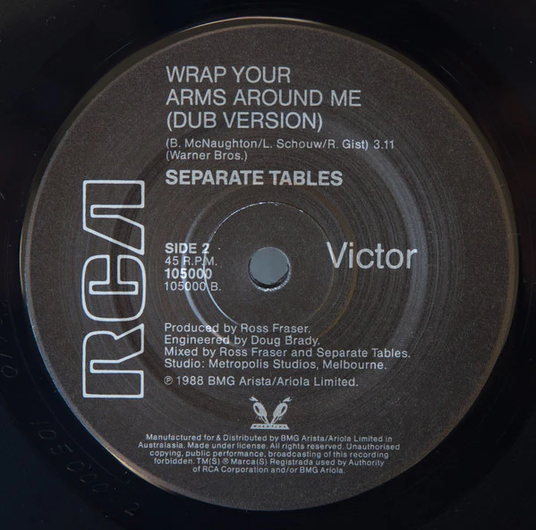 Separate Tables – Wrap Your Arms Around Me (E/VG+) – 7", AU 1988 - Image 4
