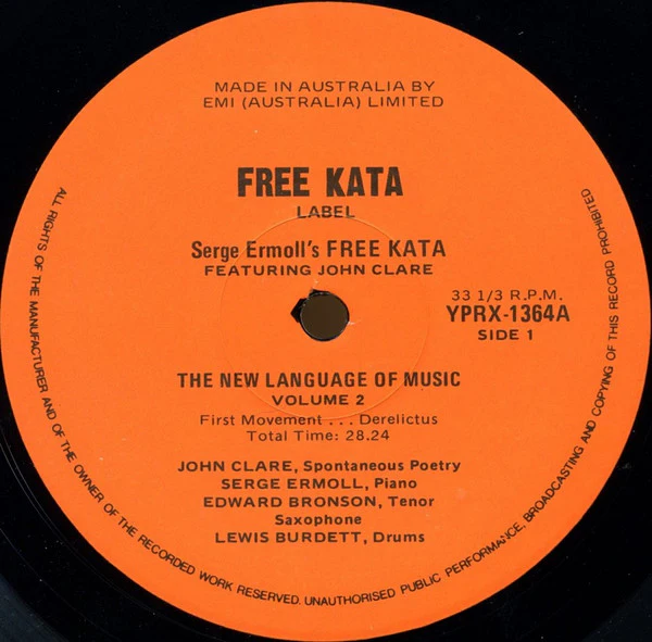 Serge Ermoll's Free Kata – The New Language Of Music, Vol. 2 (E/VG) – LP, AU 1976 - Image 3