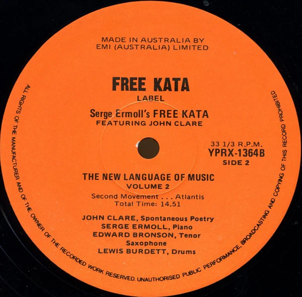 Serge Ermoll's Free Kata – The New Language Of Music, Vol. 2 (E/VG) – LP, AU 1976 - Image 4