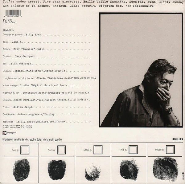 Serge Gainsbourg – You're Under Arrest (VG+/VG+) – LP, FR 1987 - Image 2