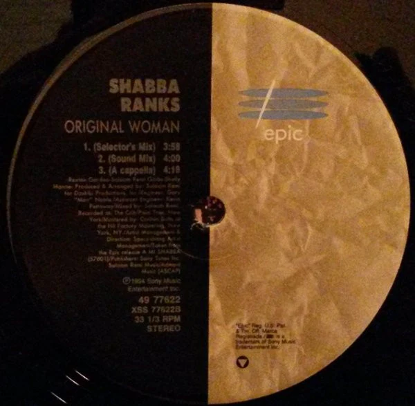 Shabba Ranks – Ram Dancehall / Original Woman (VG+/VG+) – 12", US 1994 - Image 4