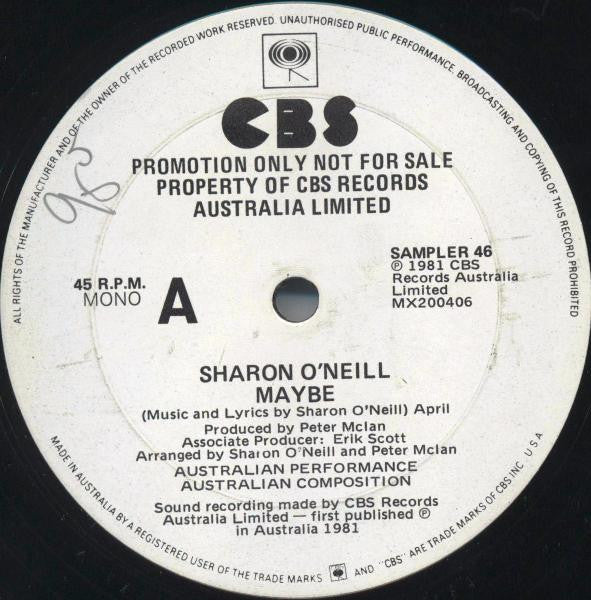 Sharon O'Neill – Maybe (NM/Generic) – 12", AU 1981