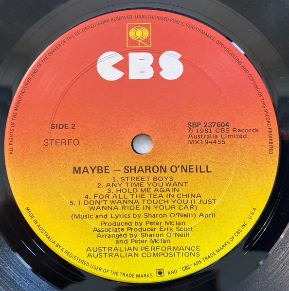 Sharon O'Neill – Maybe (VG+/VG+) – LP, AU 1981 - Image 4
