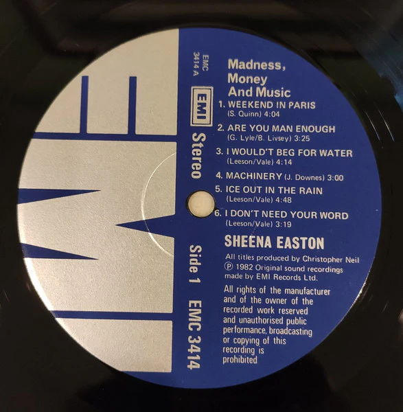 Sheena Easton – Madness, Money And Music (VG+/E) – LP, SG 1982 - Image 5