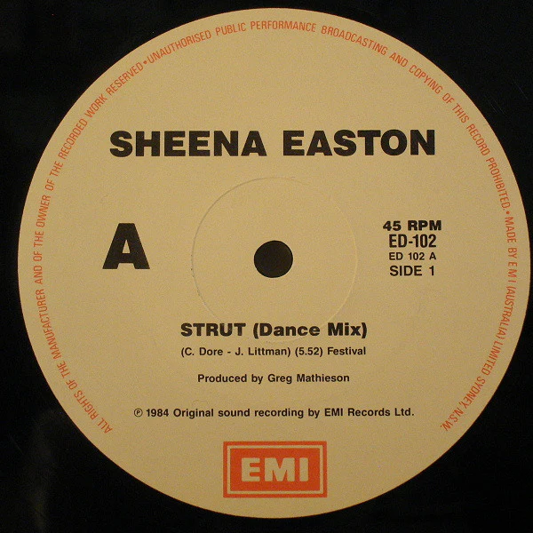 Sheena Easton – Strut (VG+/Generic) – 12", AU 1984 - Image 3