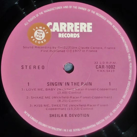 Sheila & B. Devotion – Singin' In The Rain (VG/E) – LP, AU 1977 - Image 2