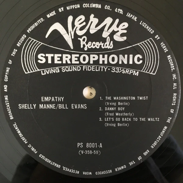 Shelly Manne, Bill Evans, Monty Budwig – Empathy (VG+/VG+) – LP, JP 1963, No OBI - Image 3