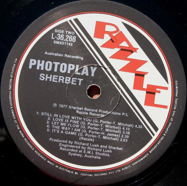 Sherbet – Photoplay (VG+/VG+) – LP, AU 1977 - Image 5