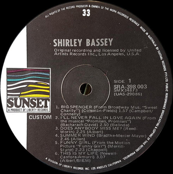 Shirley Bassey – Impossible Dreams (VG+/VG+) – LP, AU 1970 - Image 3