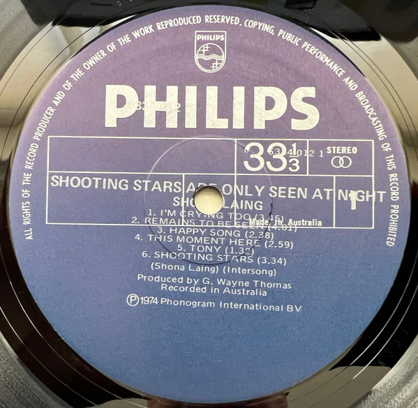 Shona Laing – Shooting Stars Are Only Seen At Night (VG+/VG) – LP, AU 1974 - Image 5