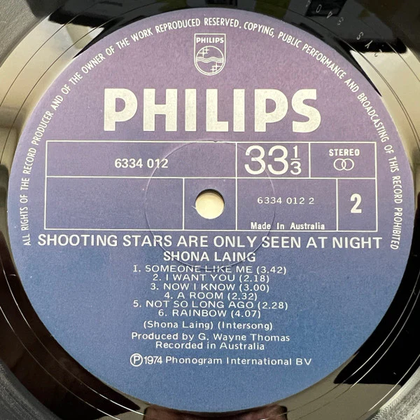 Shona Laing – Shooting Stars Are Only Seen At Night (VG+/VG) – LP, AU 1974 - Image 6