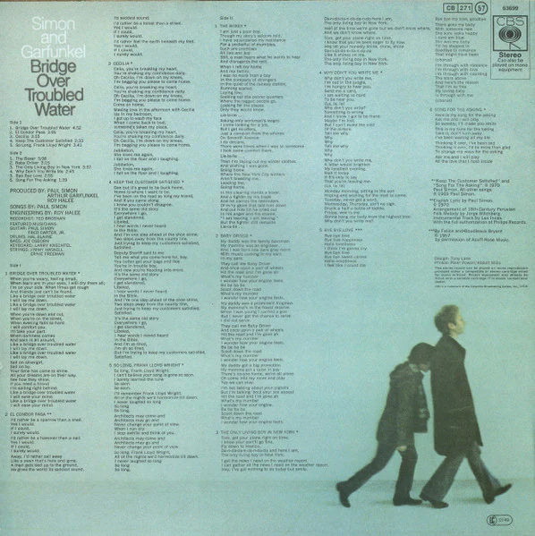 Simon & Garfunkel – Bridge Over Troubled Water (VG+/VG+) – LP, EU - Image 2