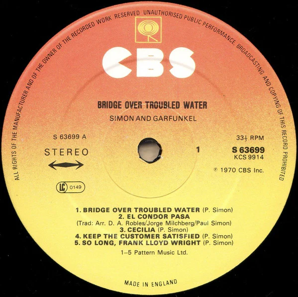 Simon & Garfunkel – Bridge Over Troubled Water (VG+/VG+) – LP, EU - Image 3