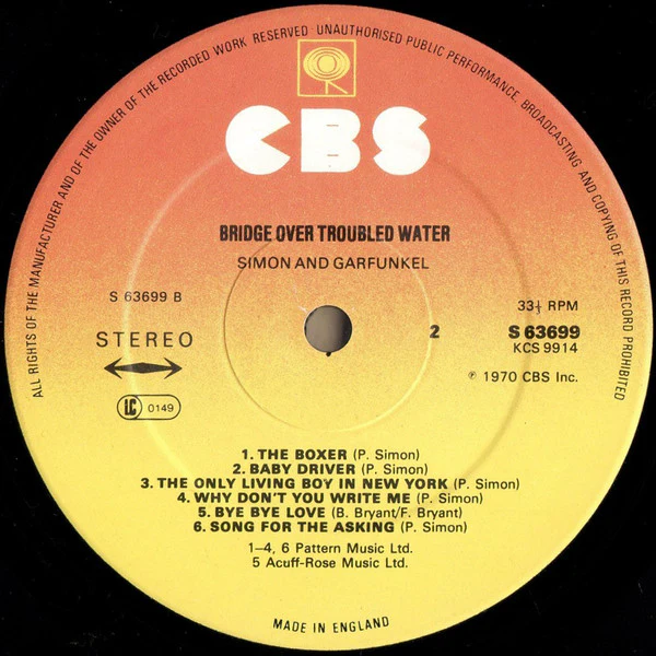 Simon & Garfunkel – Bridge Over Troubled Water (VG+/VG+) – LP, EU - Image 4
