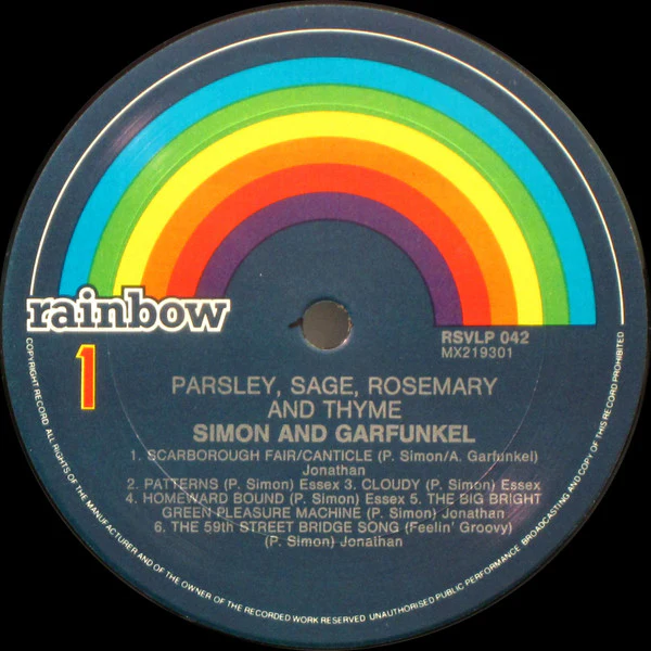 Simon & Garfunkel – Parsley, Sage, Rosemary And Thyme (VG+/VG+) – LP, AU 1987 - Image 3