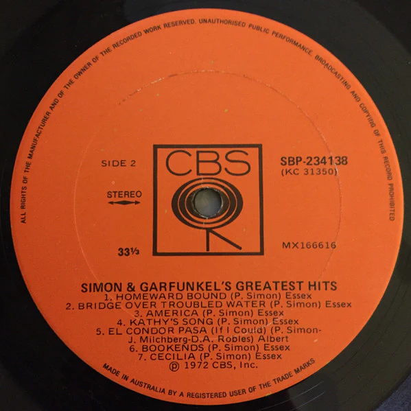 Simon & Garfunkel – Simon And Garfunkel's Greatest Hits (VG/VG) – LP, AU 1972 - Image 4