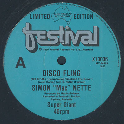 Simon "Mac" Nette – Disco Fling (VG+/Generic) – 12", AU 1979