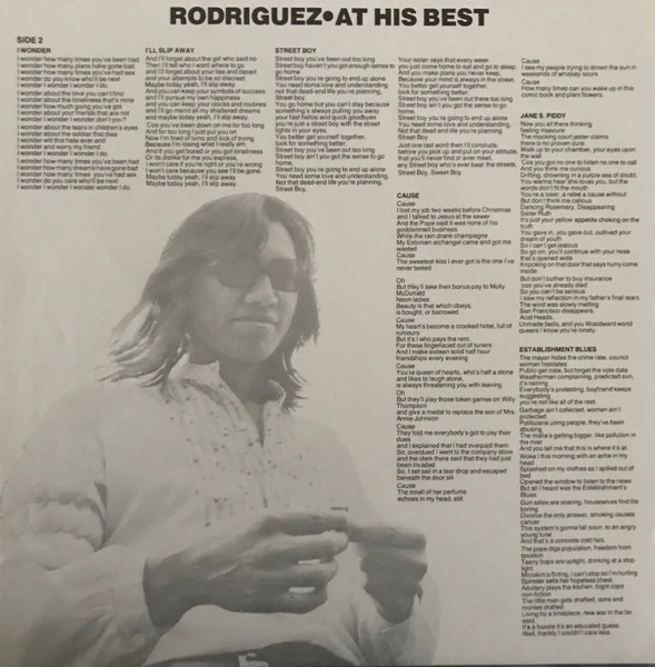 Sixto Rodriguez – At His Best (VG/VG) – LP, AU 1977 - Image 5
