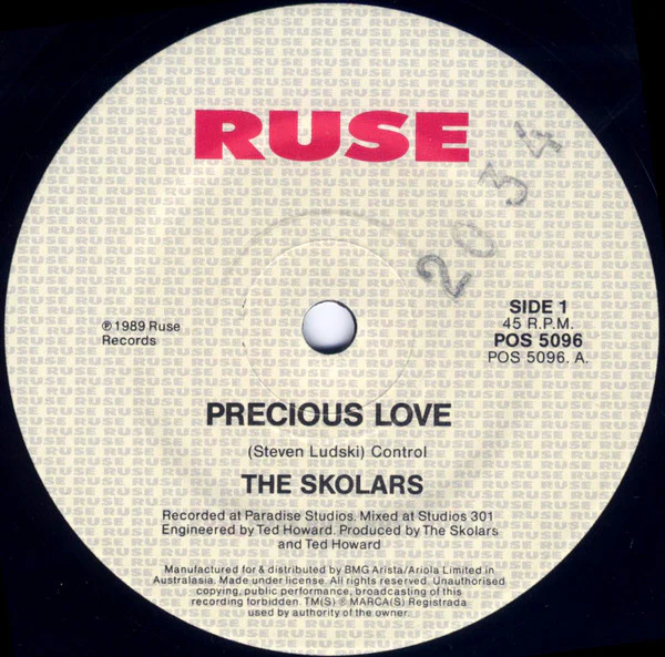 Skolars – Precious Love / Ocean Dream (VG+/VG+) – 7", AU 1989 - Image 2