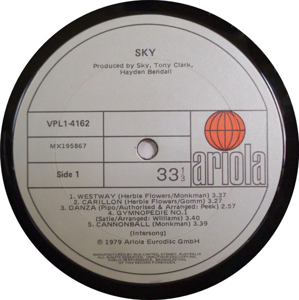 Sky – Sky (E/VG+) – LP, AU 1979 - Image 3