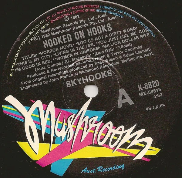 Skyhooks – Hooked On Hooks (VG/Generic) – 7", AU 1982 - Image 3