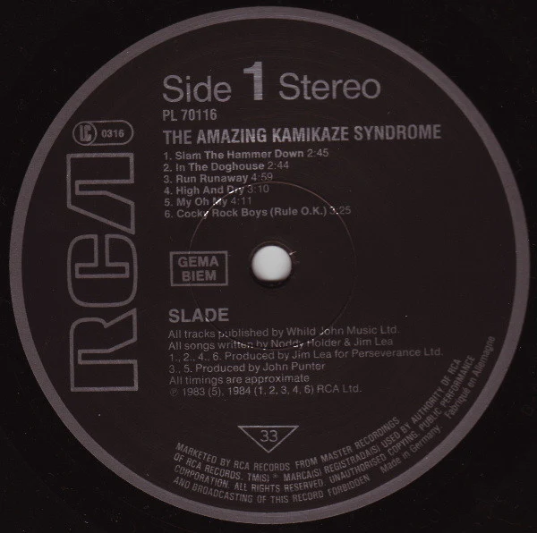 Slade – The Amazing Kamikaze Syndrome (VG/VG) – LP, EU 1983 - Image 3