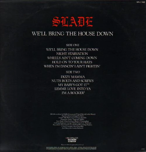 Slade – We'll Bring The House Down (VG+/VG) – LP, AU 1981 - Image 2