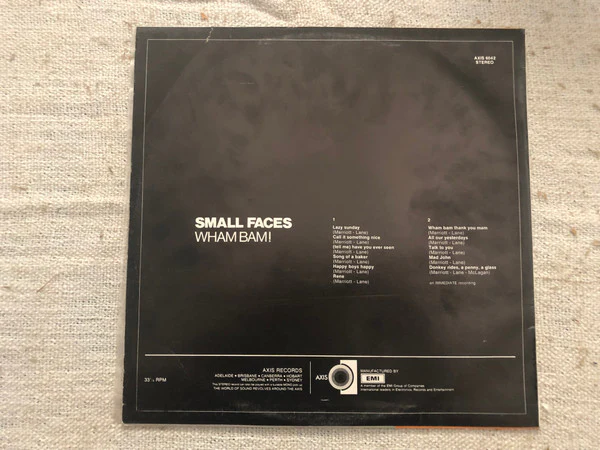 Small Faces – Wham Bam! (VG/VG+) – LP, AU - Image 2
