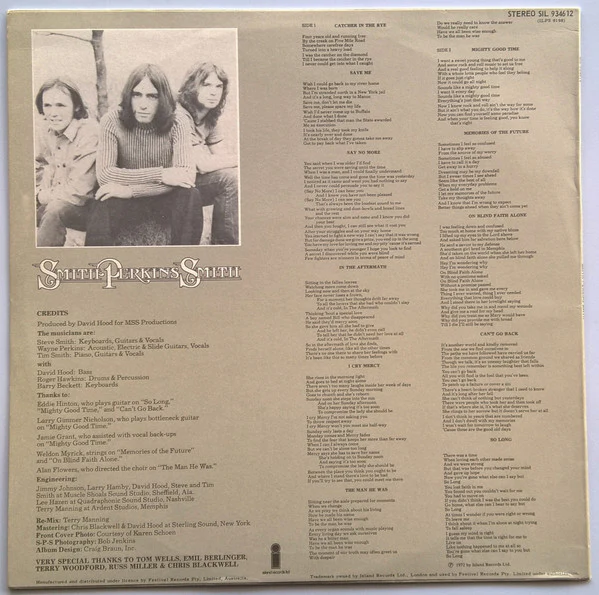 Smith, Perkins & Smith – Smith Perkins Smith (VG+/VG) – LP, AU 1972 - Image 2
