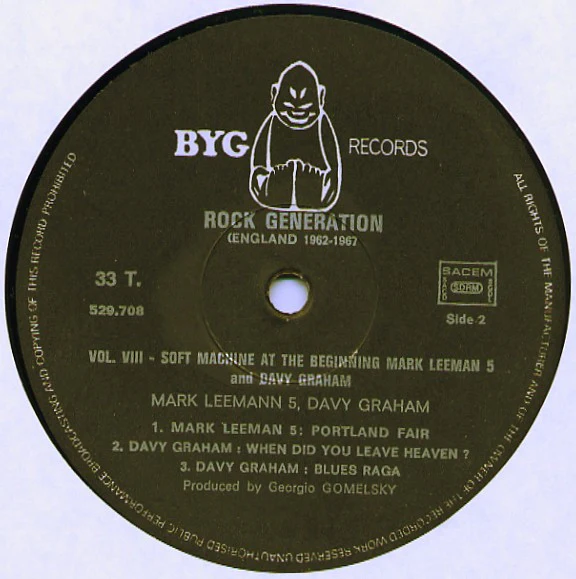 Soft Machine, The Mark Leeman Five, Davy Graham – Rock Generation Vol. 8 - Soft Machine + Mark Leeman 52, Deep Feeling, T-Bones (VG/VG) – LP, FR 1972 - Image 4
