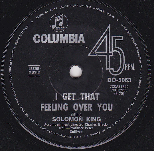Solomon King – She Wears My Ring (VG+/Generic) – 7", AU 1967 - Image 2