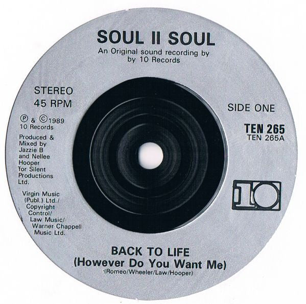 Soul II Soul – Back To Life (However Do You Want Me) (VG/VG+) – 7", UK 1989 - Image 3