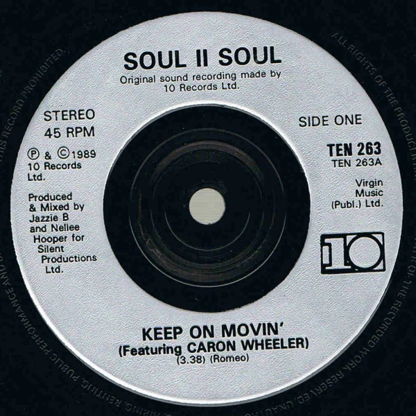Soul II Soul – Keep On Movin (VG+/VG) – 7", UK 1989 - Image 3