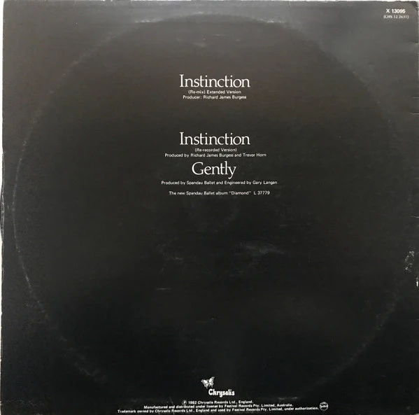 Spandau Ballet – Instinction (VG/VG) – 12", AU 1982 - Image 2