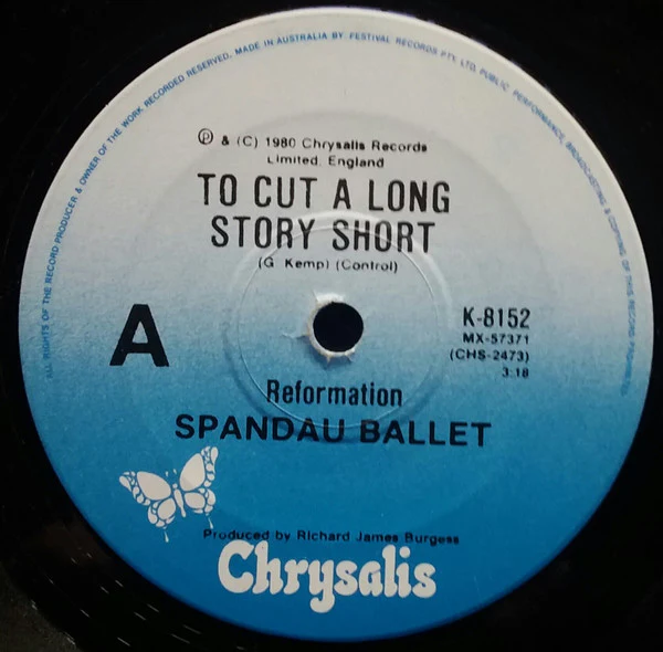 Spandau Ballet – To Cut A Long Story Short (VG+/Generic) – 7", AU 1980