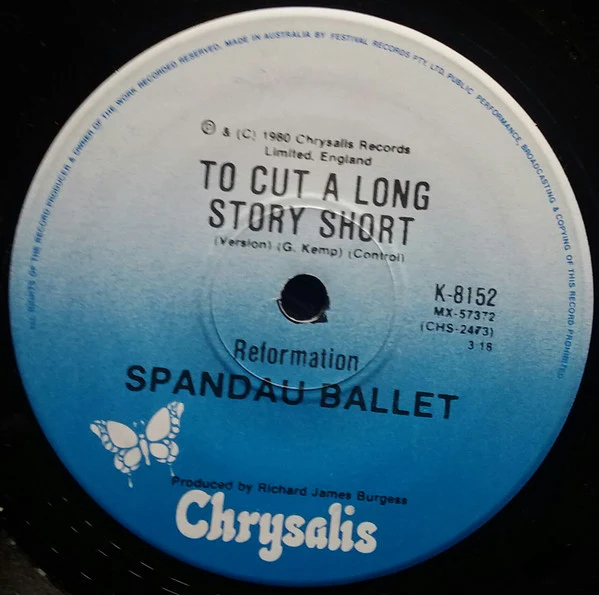 Spandau Ballet – To Cut A Long Story Short (VG+/Generic) – 7", AU 1980 - Image 2