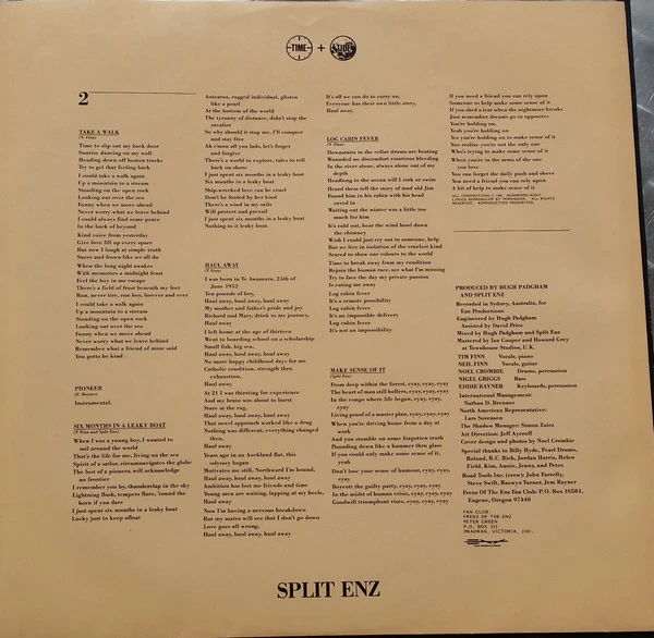 Split Enz – Time And Tide (VG/VG) – LP, AU 1982 - Image 4