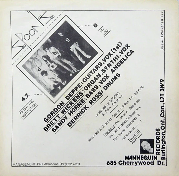 Spoons – After The Institution (NM/VG+) – 7", CA 1980 - Image 2