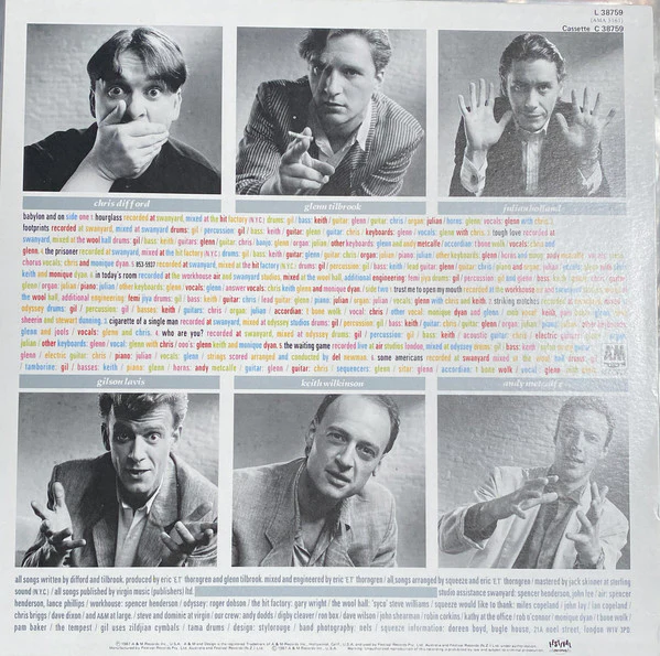 Squeeze – Babylon And On (E/E) – LP, AU 1987 - Image 2