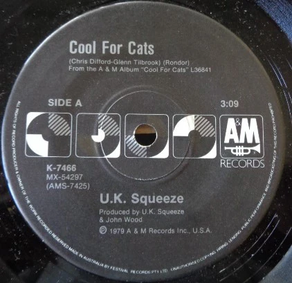 Squeeze – Cool For Cats (VG/Generic) – 7", AU