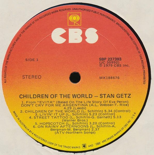 Stan Getz – Children Of The World (VG/VG+) – LP, AU 1979 - Image 3