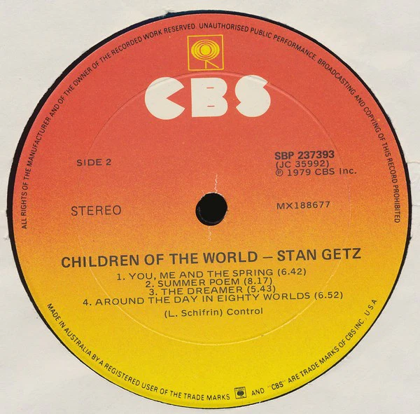 Stan Getz – Children Of The World (VG/VG+) – LP, AU 1979 - Image 4