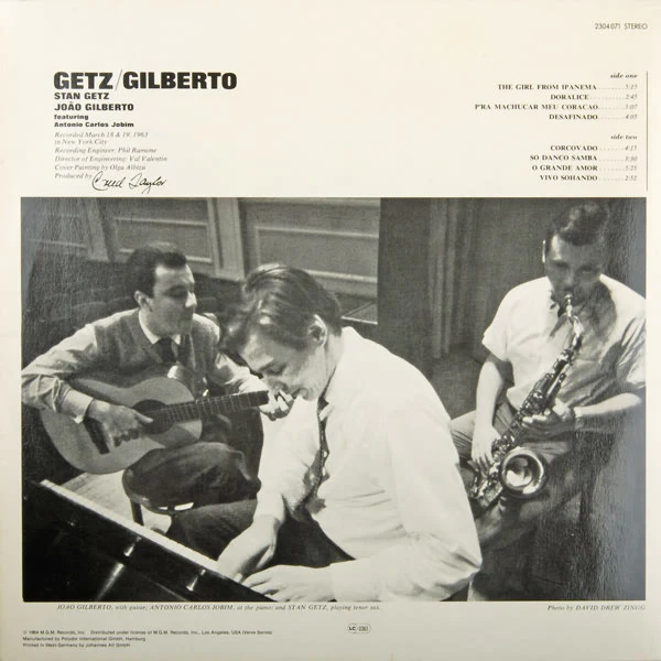 Stan Getz, João Gilberto, Antonio Carlos Jobim – Getz / Gilberto (E/VG+) – LP, DE 1984 - Image 2