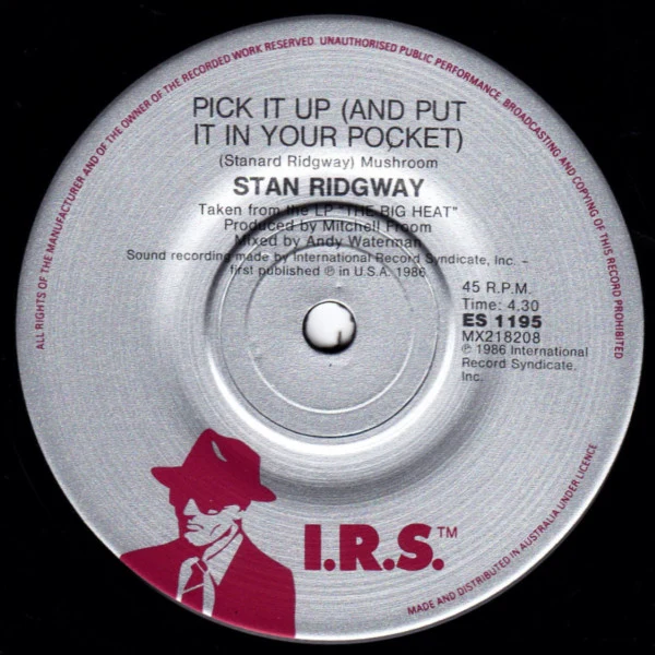 Stan Ridgway – The Big Heat (VG+/VG+) – 7", AU 1987 - Image 4