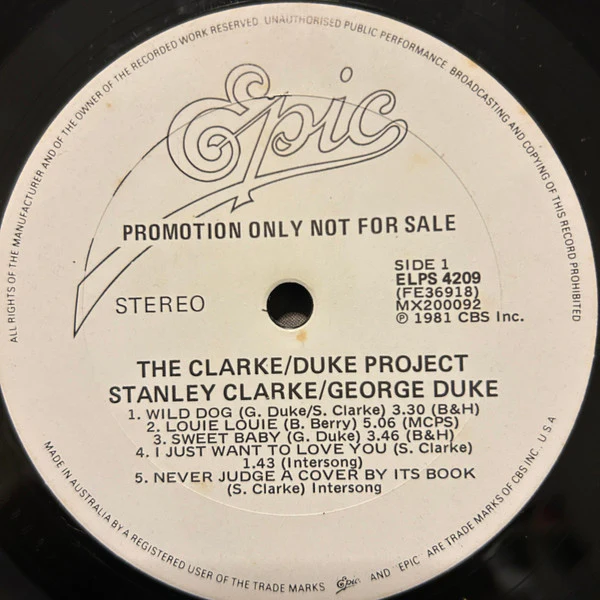 Stanley Clarke/George Duke – The Clarke / Duke Project (VG+/VG+) – LP, AU 1981 - Image 3