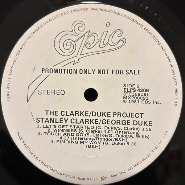 Stanley Clarke/George Duke – The Clarke / Duke Project (VG+/VG+) – LP, AU 1981 - Image 4