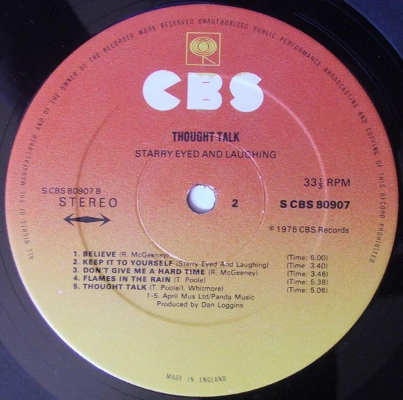 Starry Eyed And Laughing – Thought Talk (E/VG+) – LP, UK 1975 - Image 4