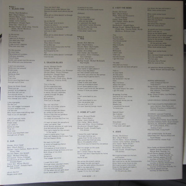 Steely Dan – Aja (VG+/VG+) – LP, JP 1980, No OBI - Image 8